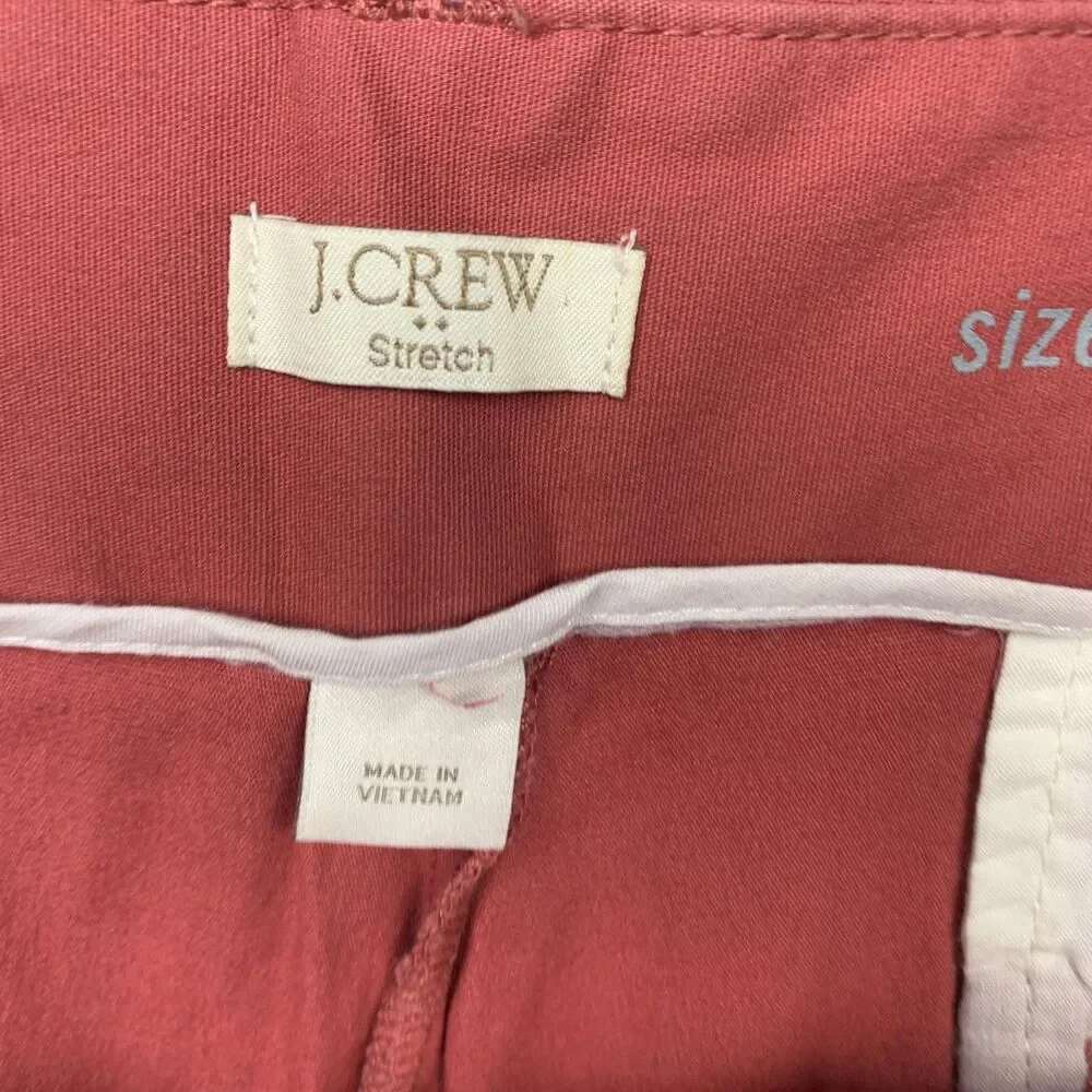 J.Crew Frankie Shorts Womens 16 Pink Chino Twill Stretch Bermuda Flat Front